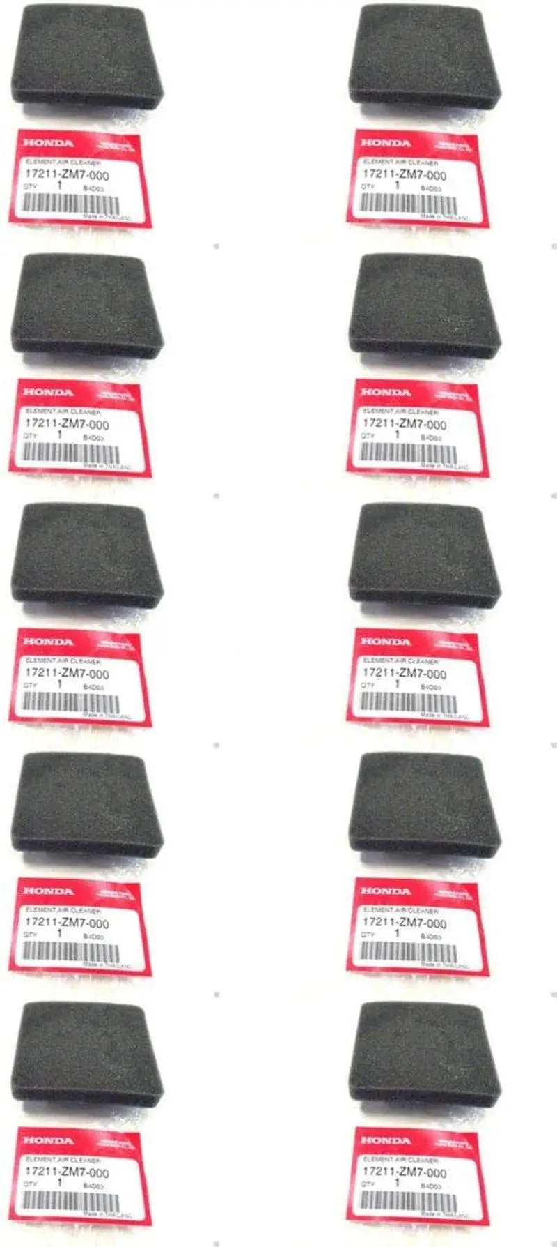 10 Pack Genuine 17211-Zm7-000 Air Cleaner Element Fits Gxh50 Gxv50 Wx15 1