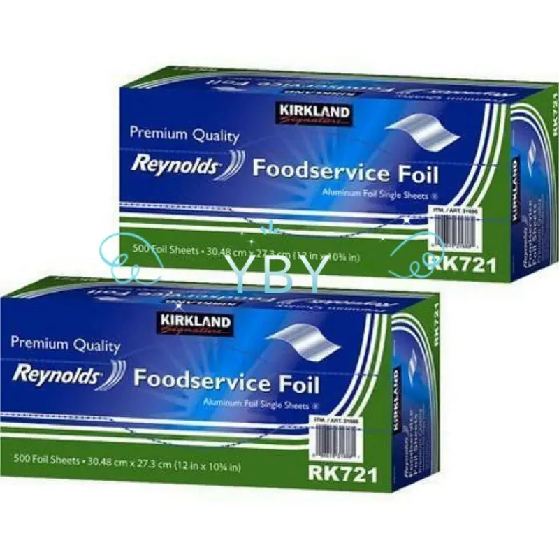 2X Kirkland Reynolds Foodservice Aluminum Foil 12X10.75 Single,Total 1000 Sheets 1