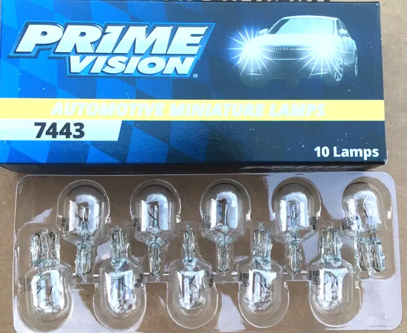 Box Of 10 #7443 Prime Vision Lamp Auto Bulb Automotive Light Bulbs 1