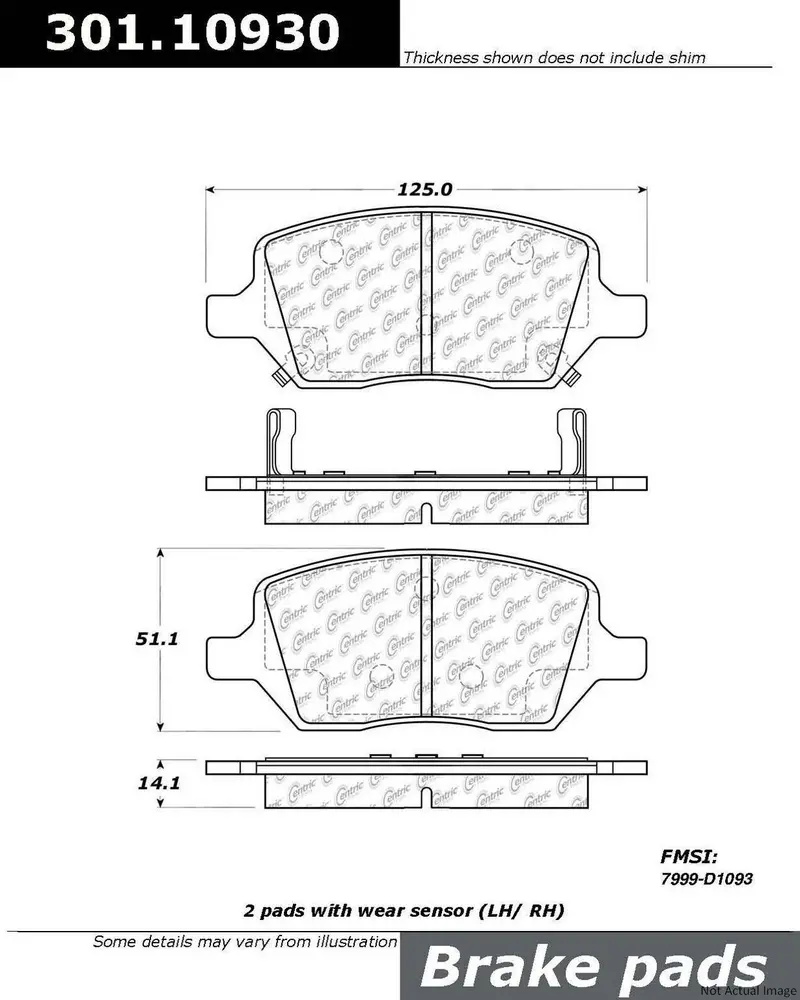 Centric Rear Disc Brake Pad For Uplander, Montana, Terraza, Relay (301.10930) 1