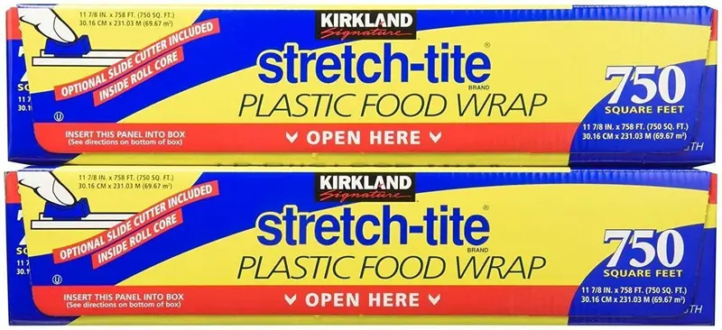 Kirkland Signature Stretch-Tite Plastic Food Wrap 2X 750 Sq Ft (11-7/8") 1