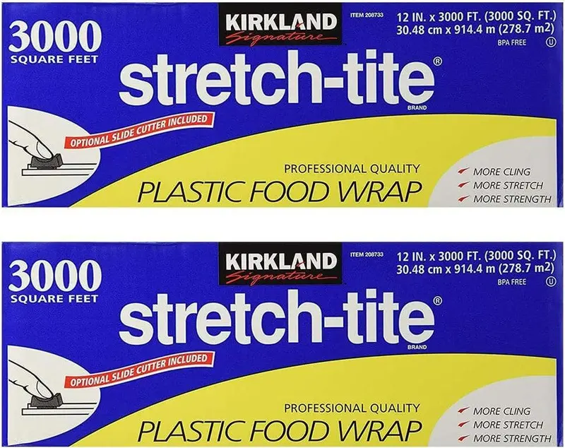 Kirkland Stretch-Tite Plastic Food Wrap - Parent (6000 Sq. Ft (2 Pack, 12" X 3000 Sq. Ft Each)) 1