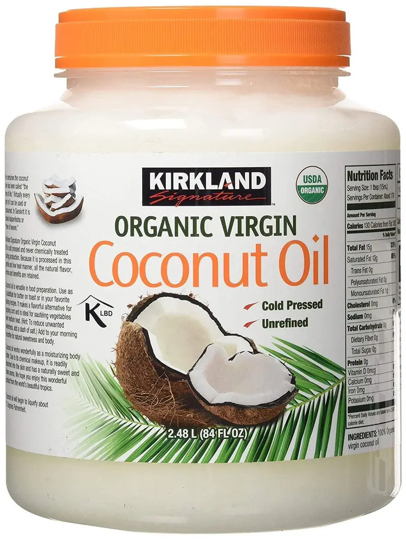 Kirkland Virgin Coconut Oil, Cold Pressed Unrefined, Bulk Food Service - 84 Fl Oz | Pack Of 8 1