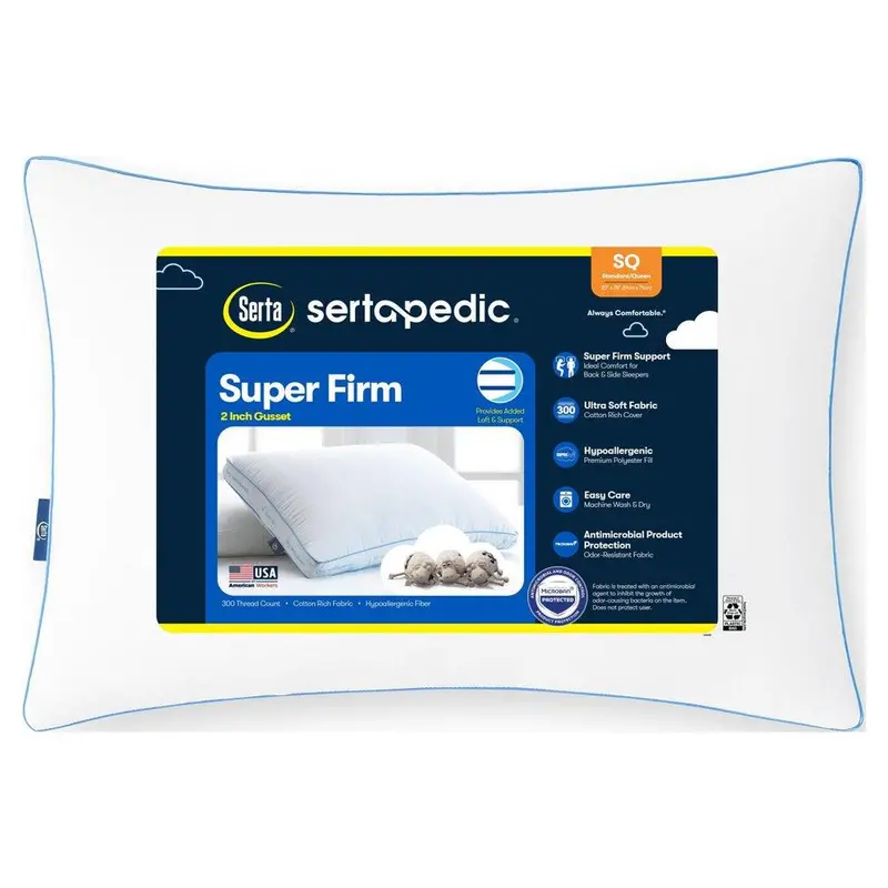 Pedic Super Firm Bed Pillow, Standard/Queen 1