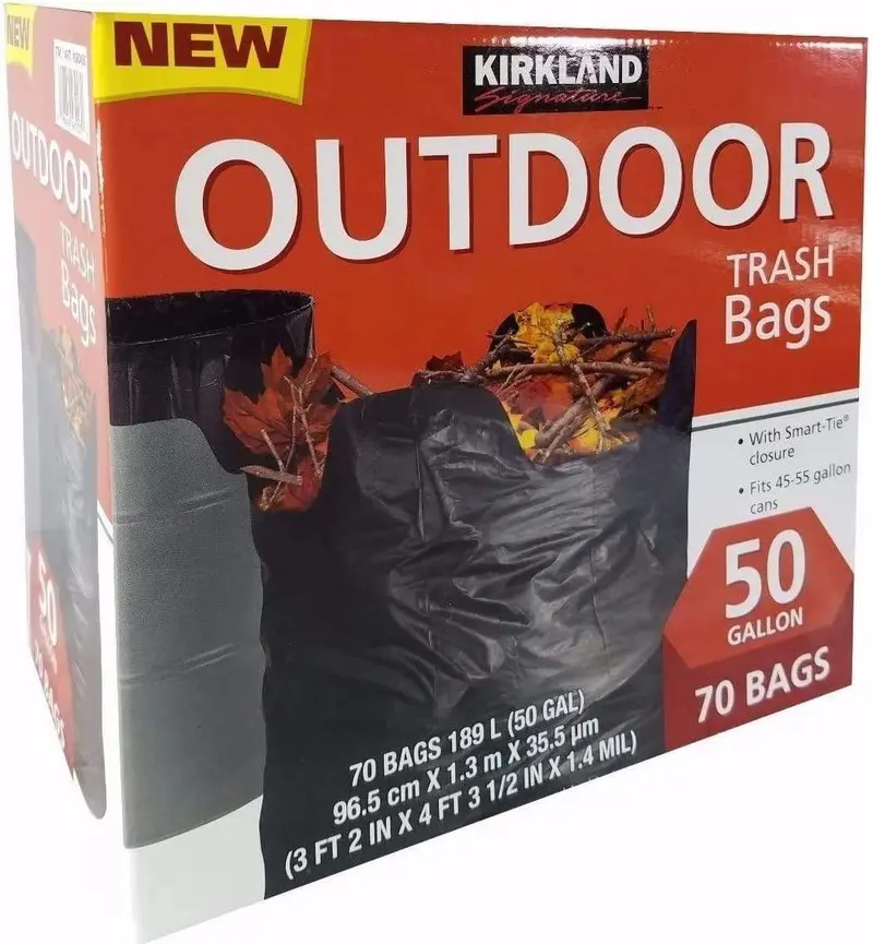 Smart Closure Outdoor Lawn 50 Gallon Trash Bags, 70Count 1