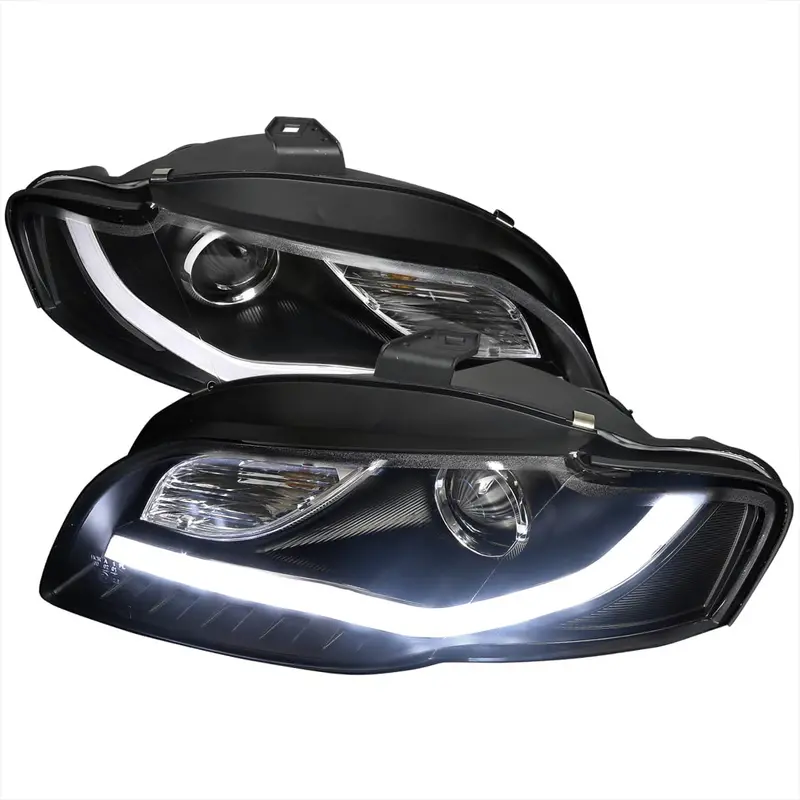 Spec-D Tuning 2Lhp-A406jm-8V2-Tm, Audi A4 06-08 Black Projector Headlight Pair 1