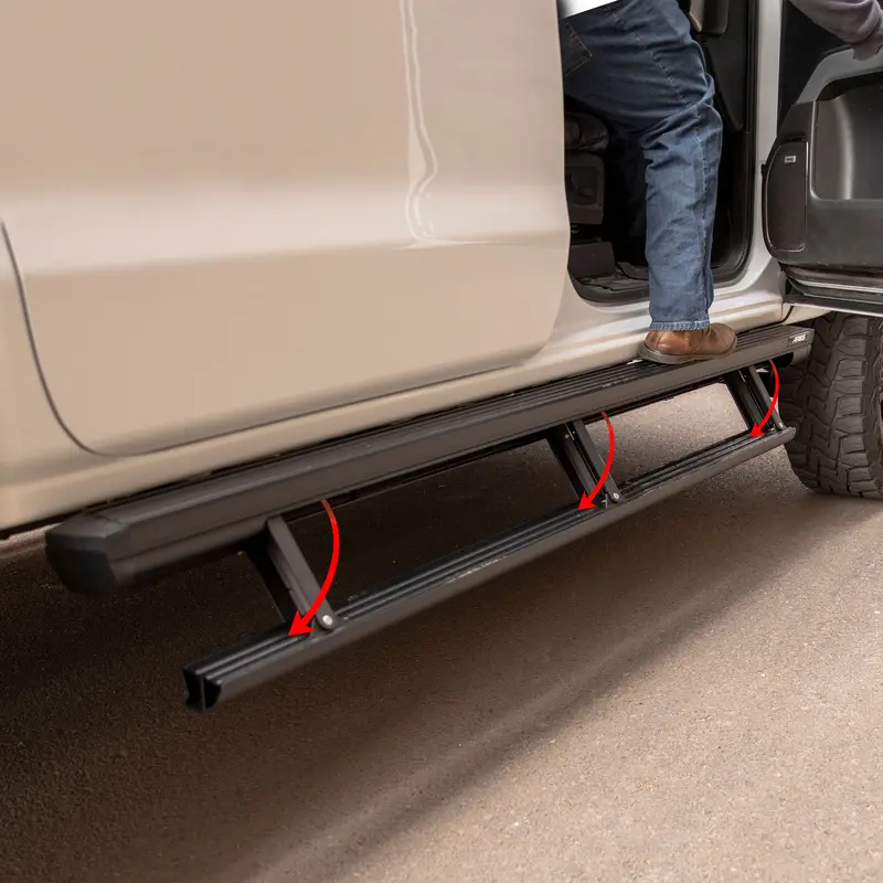 Aries Actiontrac Power Running Boards – 83.6-Inch Extendable Steps For Toyota Tacoma Crew Cab 1