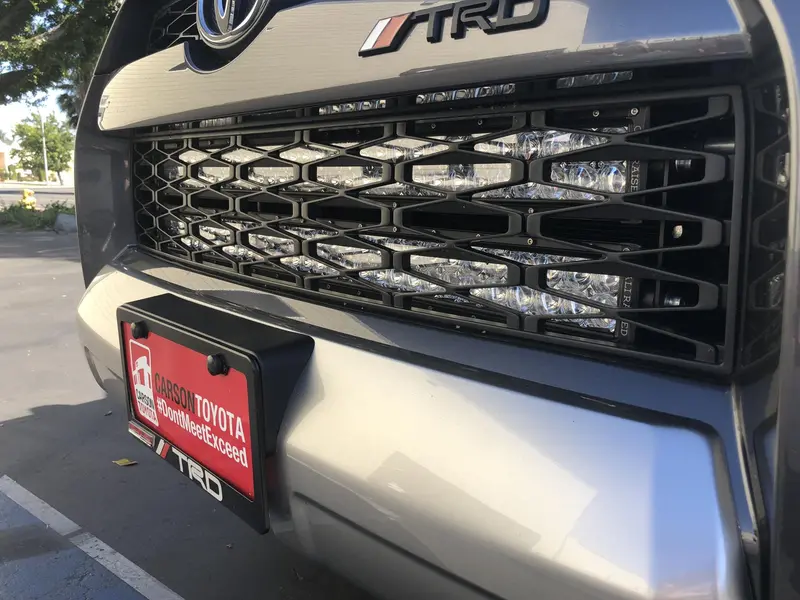 Cali Raised Led Cr2477 Grille Light Bar Kit – 32-Inch Hidden Mount, Dual Spot Beam, Blue Backlight, Oem-Switch Ready 1