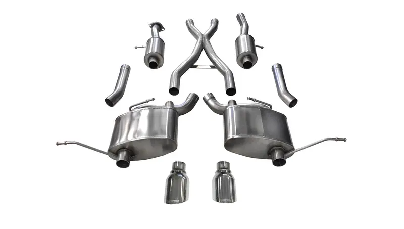 Corsa 14991 Cat-Back Exhaust System – 2.5" Dual Rear Exit W/ 4.5" Polished Tips, Stainless Steel, Fits 2011–Present Jeep Grand Cherokee 5.7L V8 1