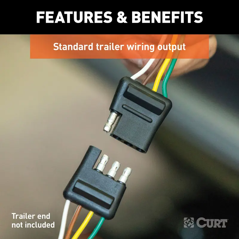 Curt 56193 Custom 4-Way Flat Trailer Wiring Harness For Fiat 500L 1