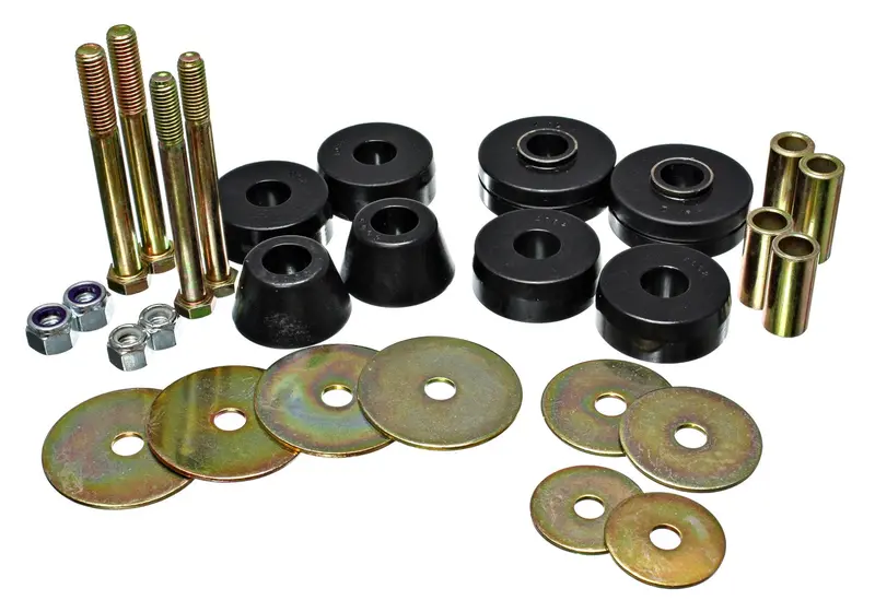 Energy Suspension 3.4137G Cab Mount Kit – Black Performance Polyurethane Body Isolators 1