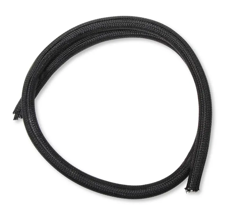 Holley Efi 573-101 Braided Bulk Wire Loom Tubing — 1/8" F6 Black, 50-Foot Roll 1