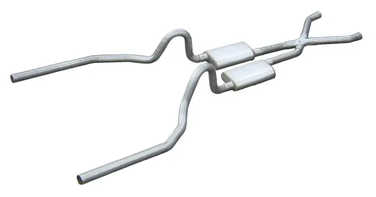 Pypes Sfm04 Crossmember-Back Exhaust System With X-Pipe – Dual Exit, 2.5-Inch For 1971–1973 Mustang 1