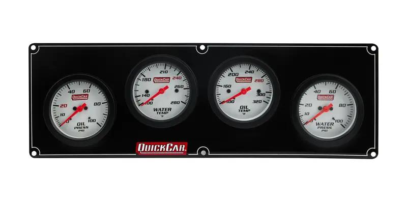 Quickcar Racing 61-7023 Four-Function Extreme Gauge Set: Oil Pressure, Oil Temperature, Water Temperature, Wideband O2 1