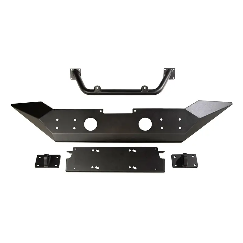 Rugged Ridge 11548.41 Spartan Steel Front Bumper – High-Clearance Design With Overrider Bars 1