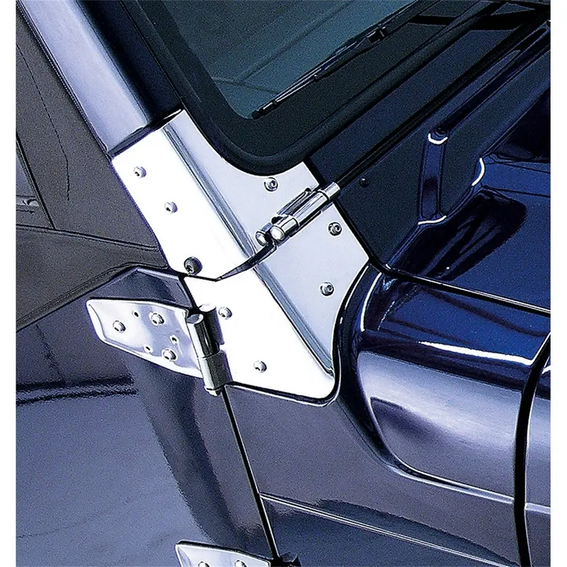 Rugged Ridge Stainless Steel Windshield Hinge Pair – Jeep Tj/Lj Compatible (11112.02) 1