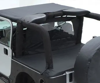 Smittybilt 90336 Wind Breaker Soft Top For Jeep Wrangler Jk Unlimited (2007–2018), 4-Door, Khaki Diamond Weave 1