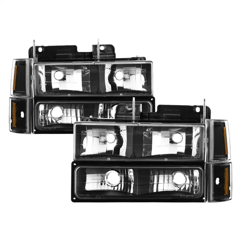 Spyder Auto Xtune Led Headlight Assembly – 8-Piece Black Housing With Integrated Corner And Parking Lights 1