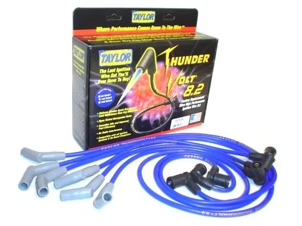 Taylor Cable 82638 Thundervolt 8.2Mm Ignition Wire Set – Spiro-Wound Design, 135-Degree Boots, Blue Finish 1